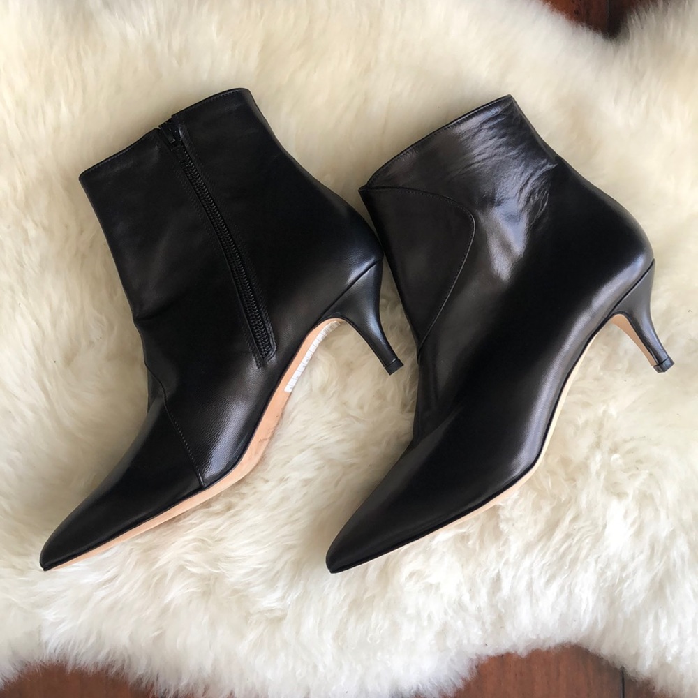 Kitten heel black booties